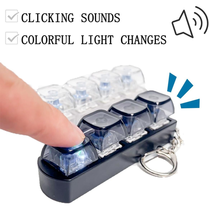 LED Keyboard Clicker Fidget Keychain